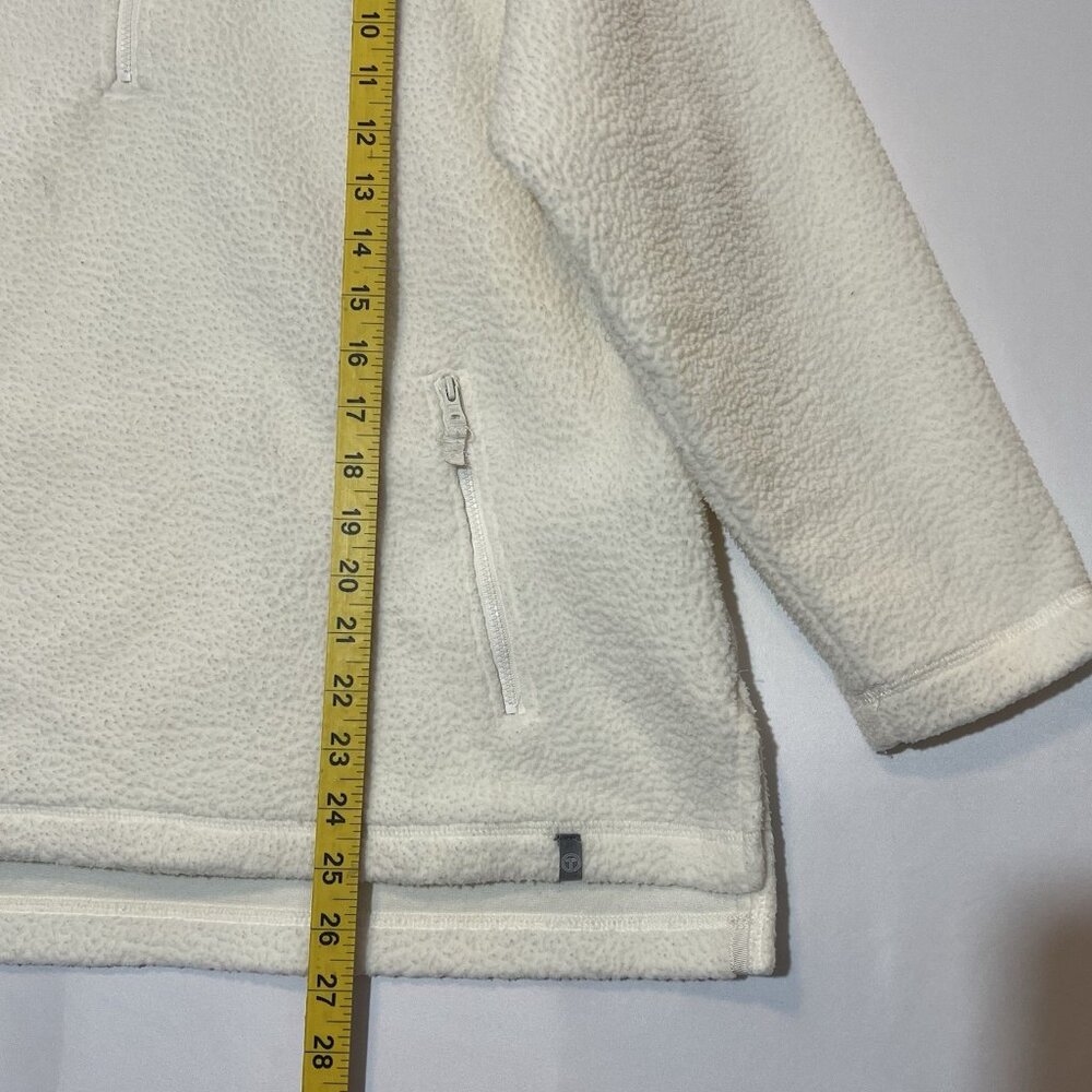 T by Talbots Women’s Fleece Pullover Size 1X Petite Ivory Half Zip Sherpa Jacket - Picture 7 of 10